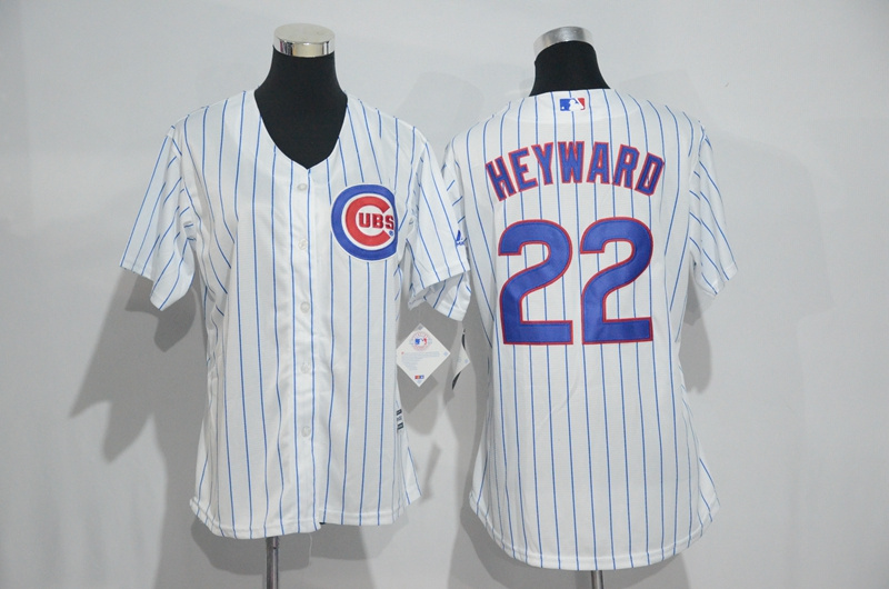 Womens 2017 MLB Chicago Cubs #22 Heyward White Jerseys->women mlb jersey->Women Jersey